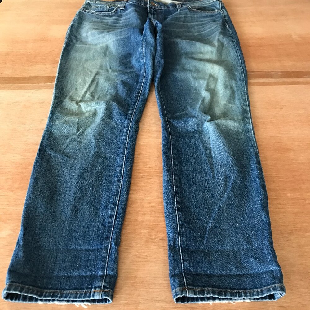J Brand Cropped Ellis Jeans Women 30 Blue Mid Rise Medium Wash Stretch Preppy